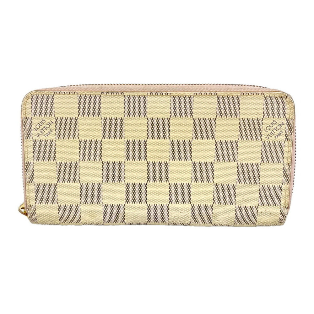 Louis Vuitton Damier Azur Zippy Wallet N63503 White Women's Long OP023826